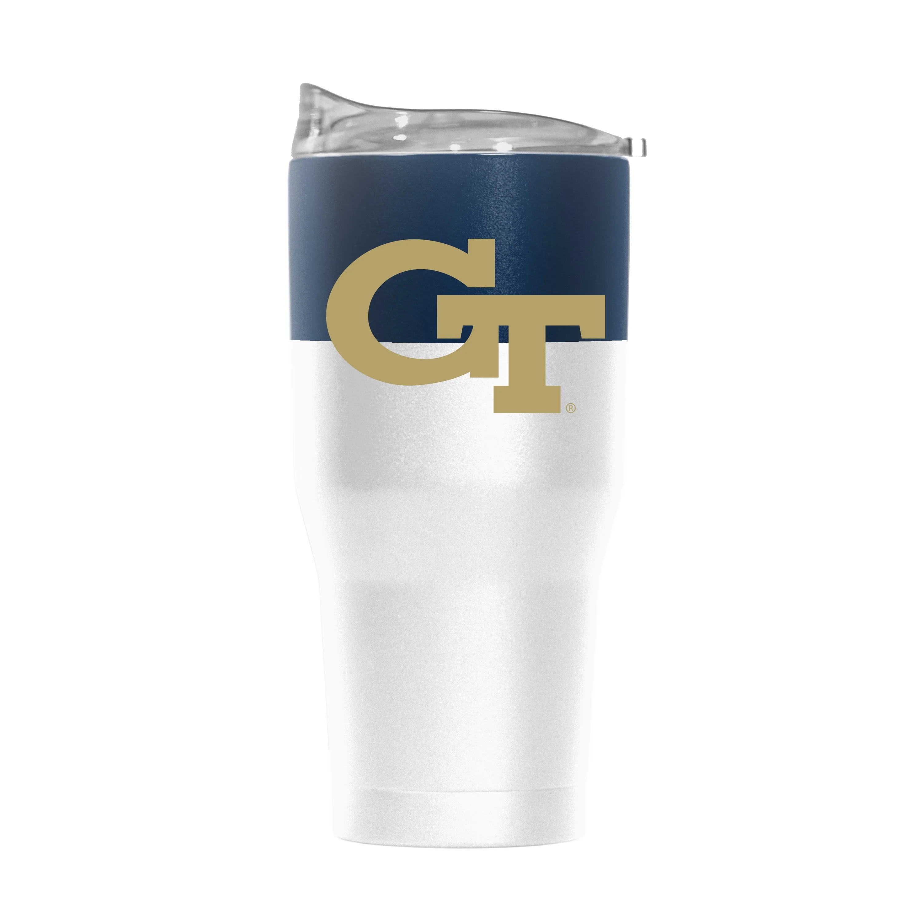 Georgia Tech 30oz Colorblock White Powder Coat Tumbler