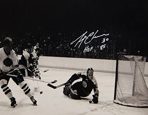 Gerry Cheevers HOF Autographed 16x20 BW Photo- JSA W Authenticated - Image 2