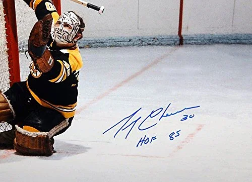 Gerry Cheevers HOF Autographed 16x20 Sliding Save Photo- JSA W Authenticated - Image 2