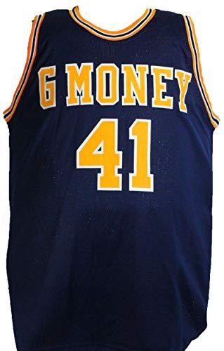 Glen Rice Autographed Blue Stat G Money Jersey- Beckett W Black - Image 2