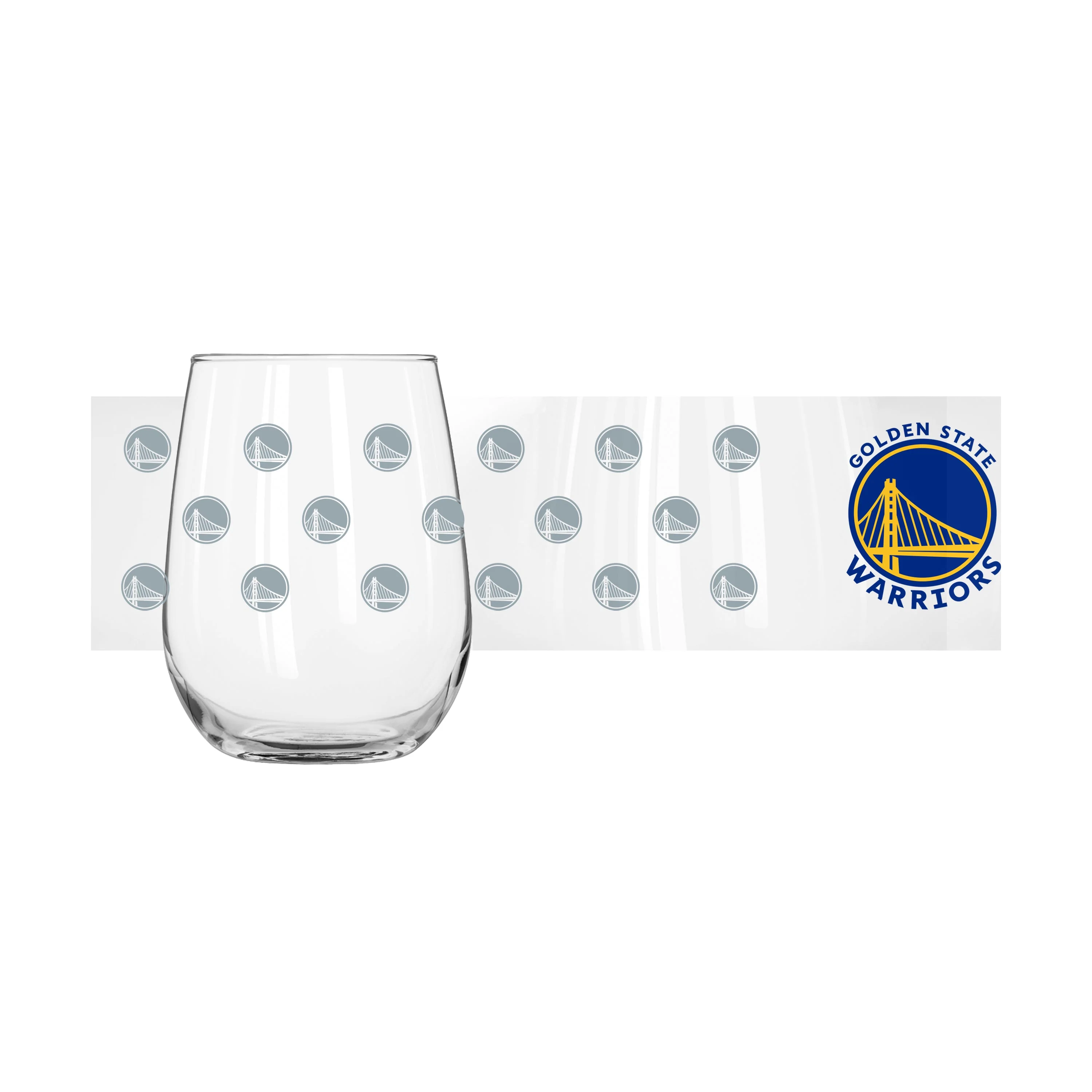 Golden State Warriors 16oz Satin Etch Curved Beverage Glass - Image 2