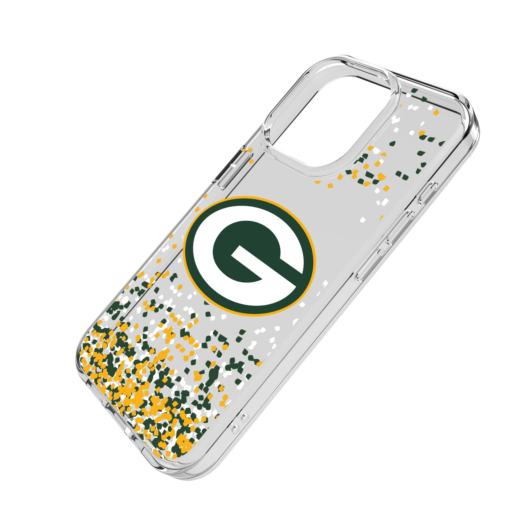 Green Bay Packers Confetti Clear Phone Case for Apple iPhone - Image 2