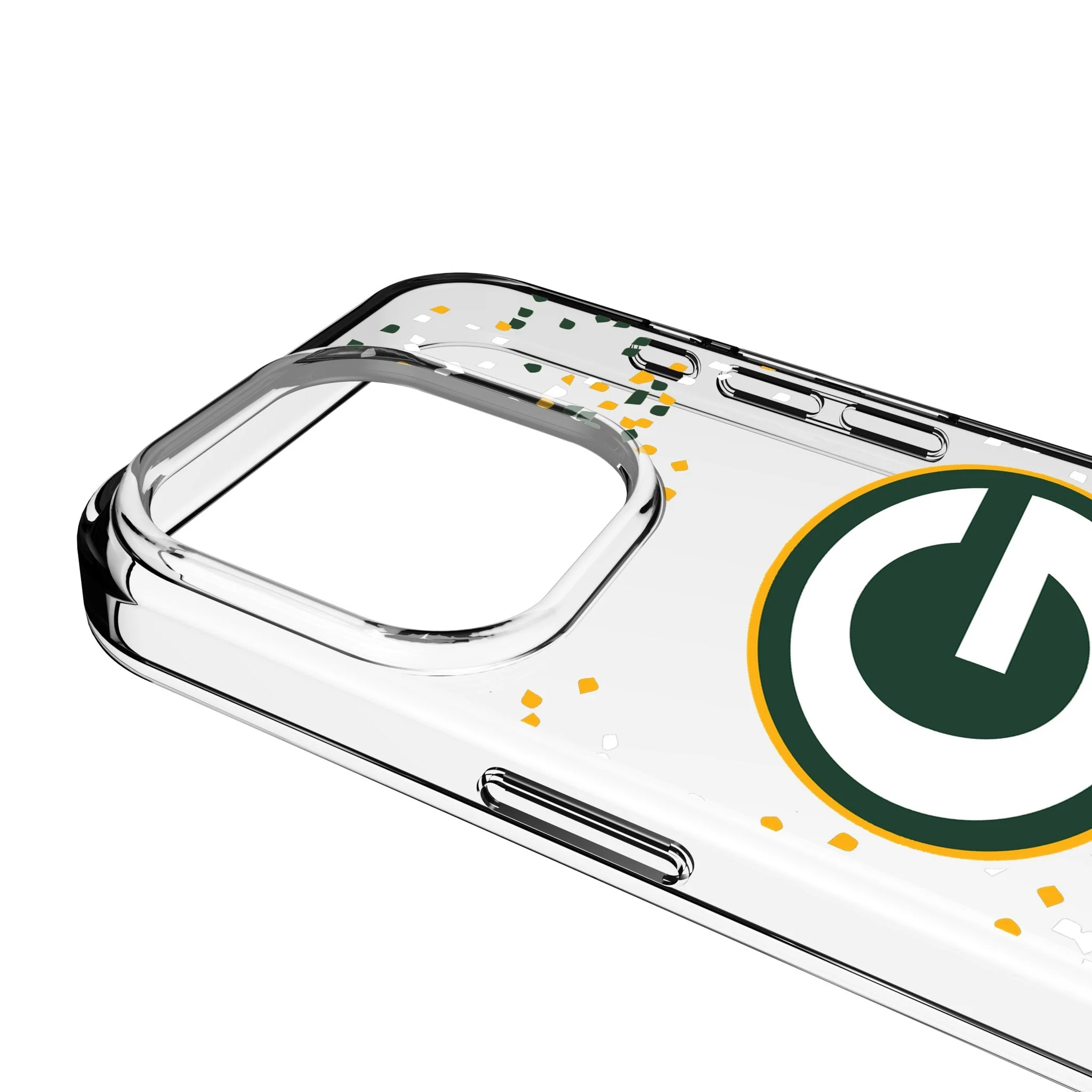 Green Bay Packers Confetti Clear Phone Case for Apple iPhone - Image 3