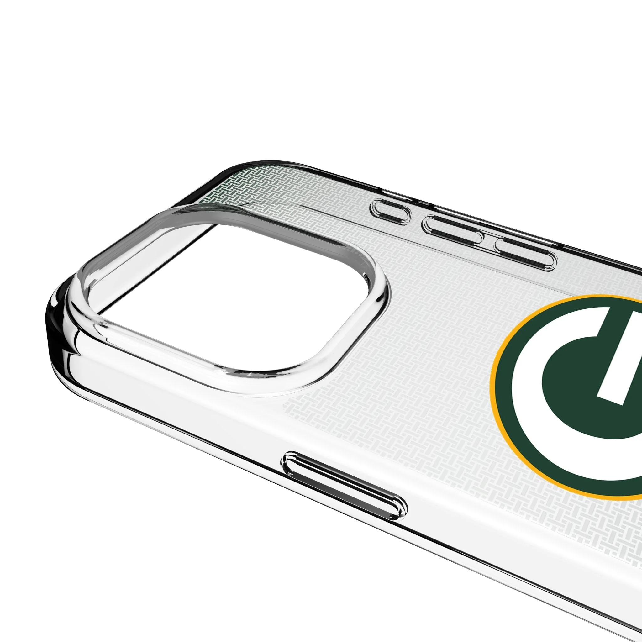 Green Bay Packers Linen Clear Phone Case for Apple iPhone - Image 3