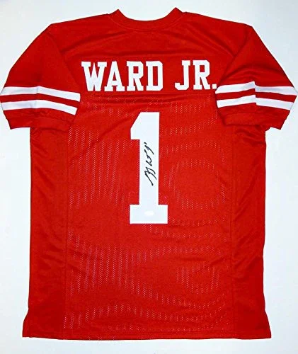Greg Ward Autographed College Style Red Jersey- JSA Witnessed Authenticated