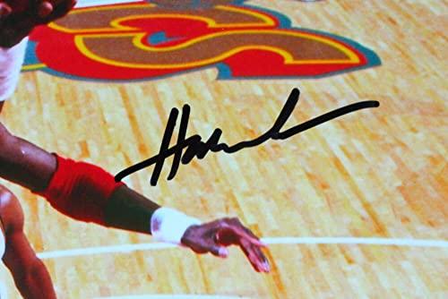 Hakeem Olajuwon Houston Rockets Autographed 16x20 Lay Up Photo- JSA W Black - Image 2