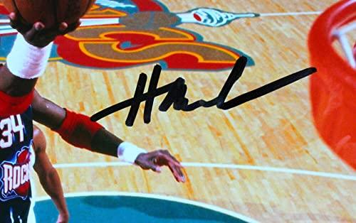 Hakeem Olajuwon Houston Rockets Autographed 8x10 Lay Up Photo- JSA W Black - Image 2