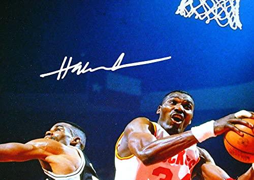 Hakeem Olajuwon Signed Rockets 16x20 Rebound Against Robinson Photo- Beckett White - Image 2