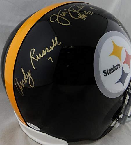 Ham Lambert Russell Autographed Pittsburgh Steelers 63-76 F/S Helmet w/HOF- JSA W Gold - Image 3