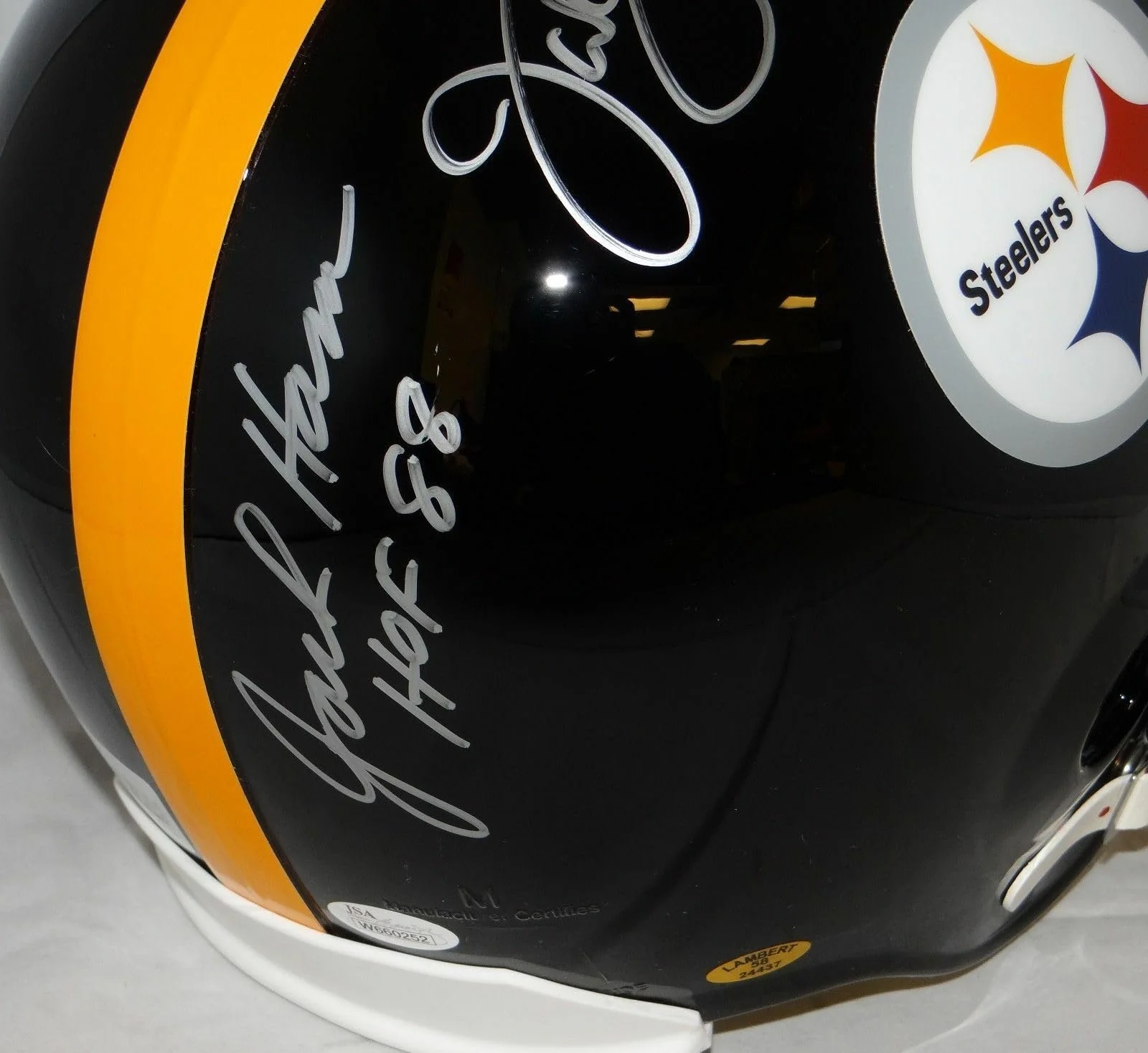 Ham Lambert Russell Autographed (*S) Pittsburgh Steelers F/S Helmet- JSA W Auth - Image 6
