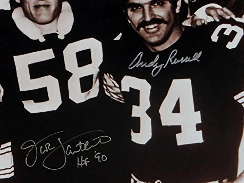 Ham Lambert Russell Steelers Signed 16x20 BW HOF N/O Photo-JSA W Auth W - Image 3