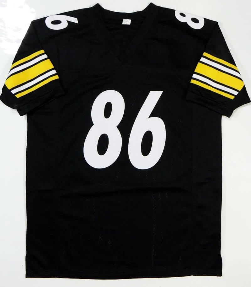 Hines Ward Autographed Black Pro Style Jersey- Beckett Witnessed *6 - Image 5