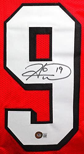 Hines Ward Autographed Red College Style Jersey- Beckett W Black - Image 3