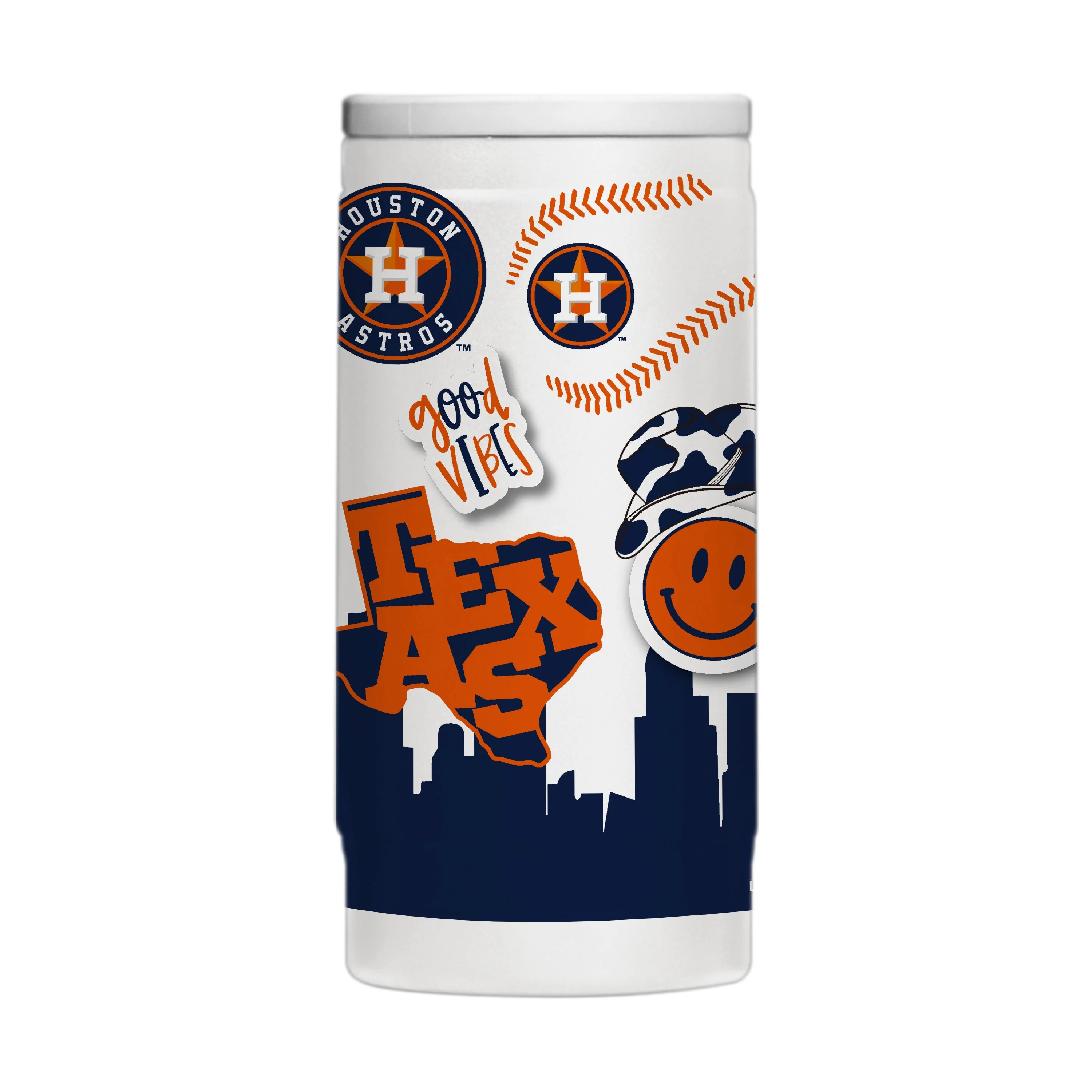 Houston Astros 12oz Native Powder Coat Slim Can Coolie - Image 2