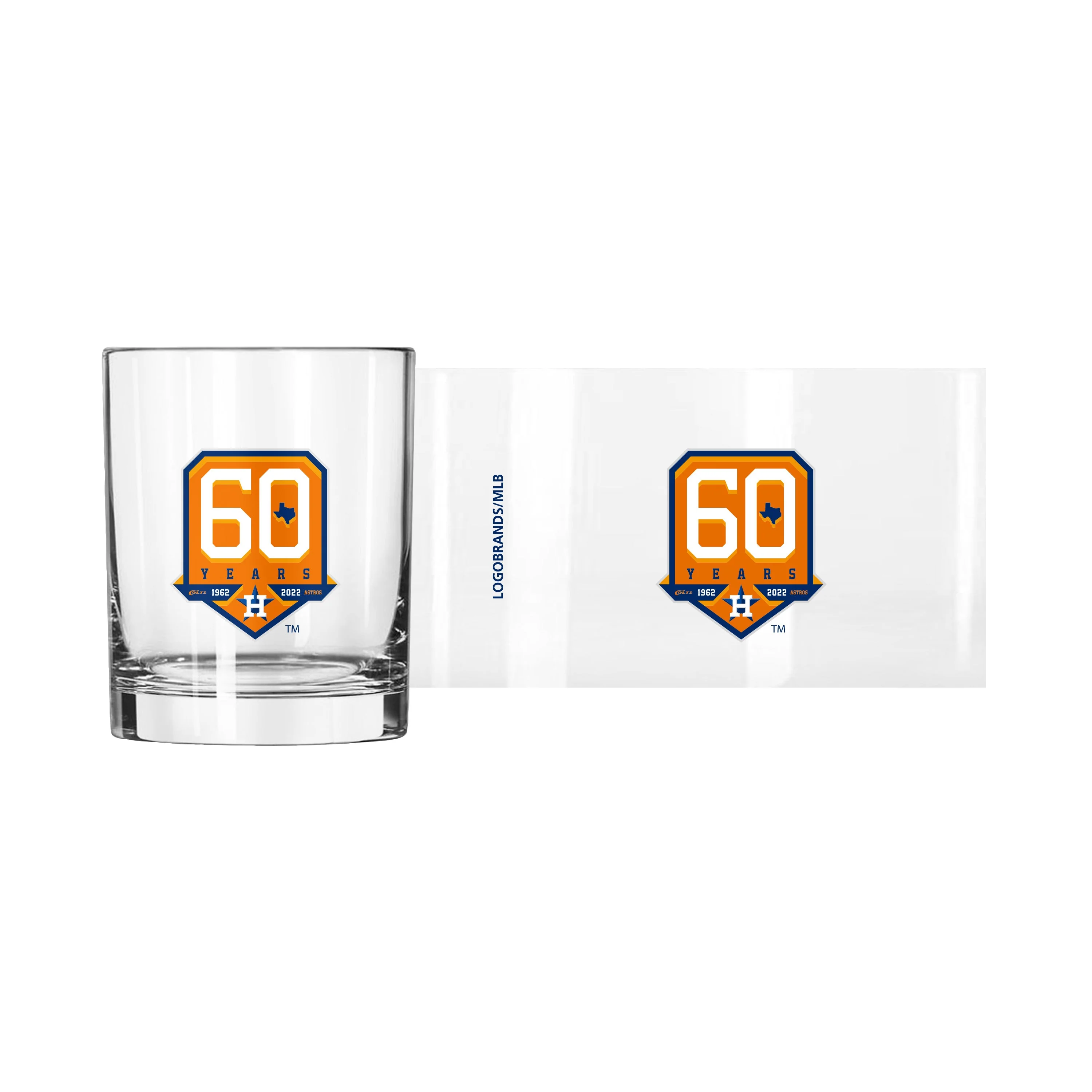 Houston Astros 14oz 60th Anniversary Rocks Glass - Image 2