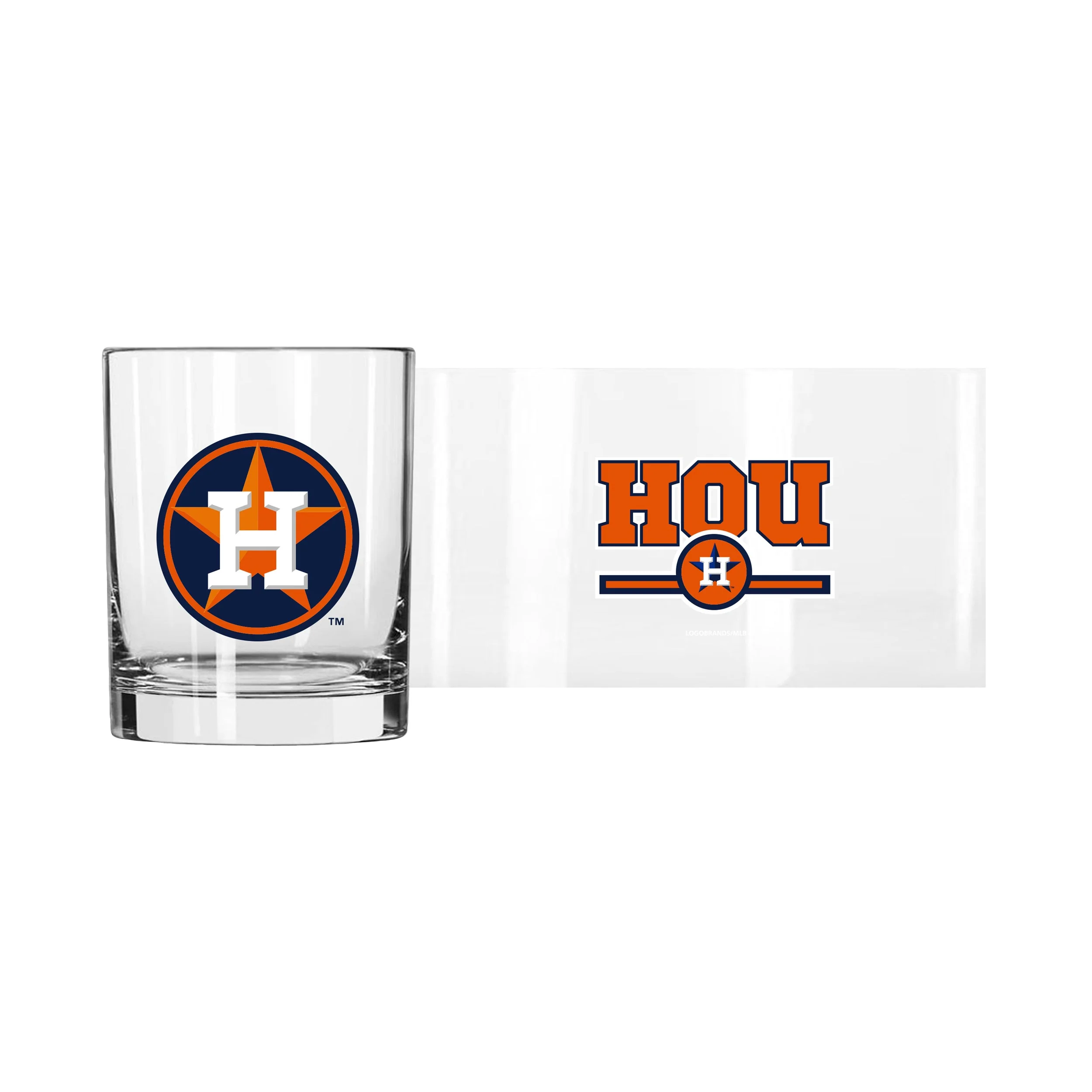 Houston Astros 14oz Letterman Rocks Glass - Image 2