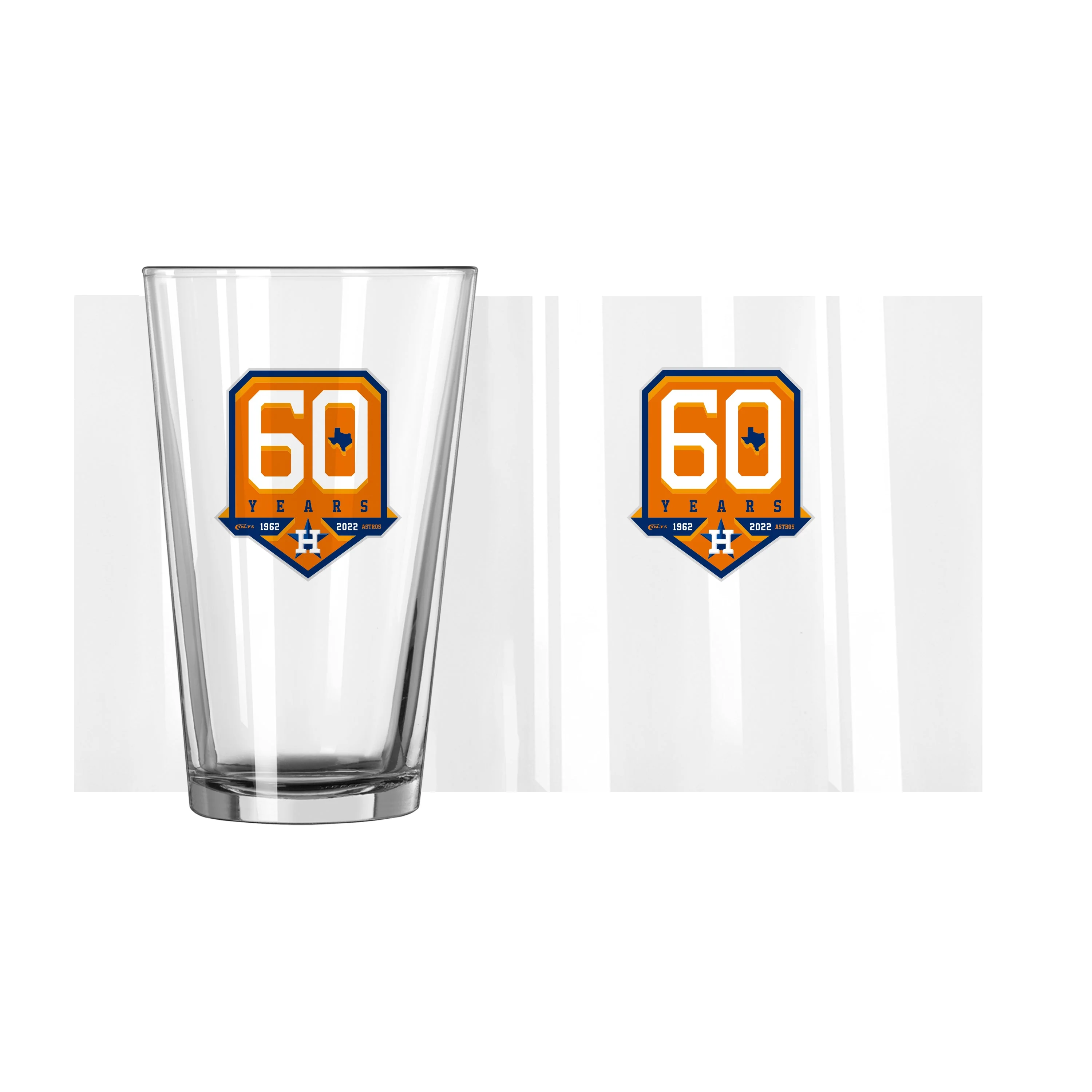 Houston Astros 16oz 60th Anniversary Pint Glass - Image 2