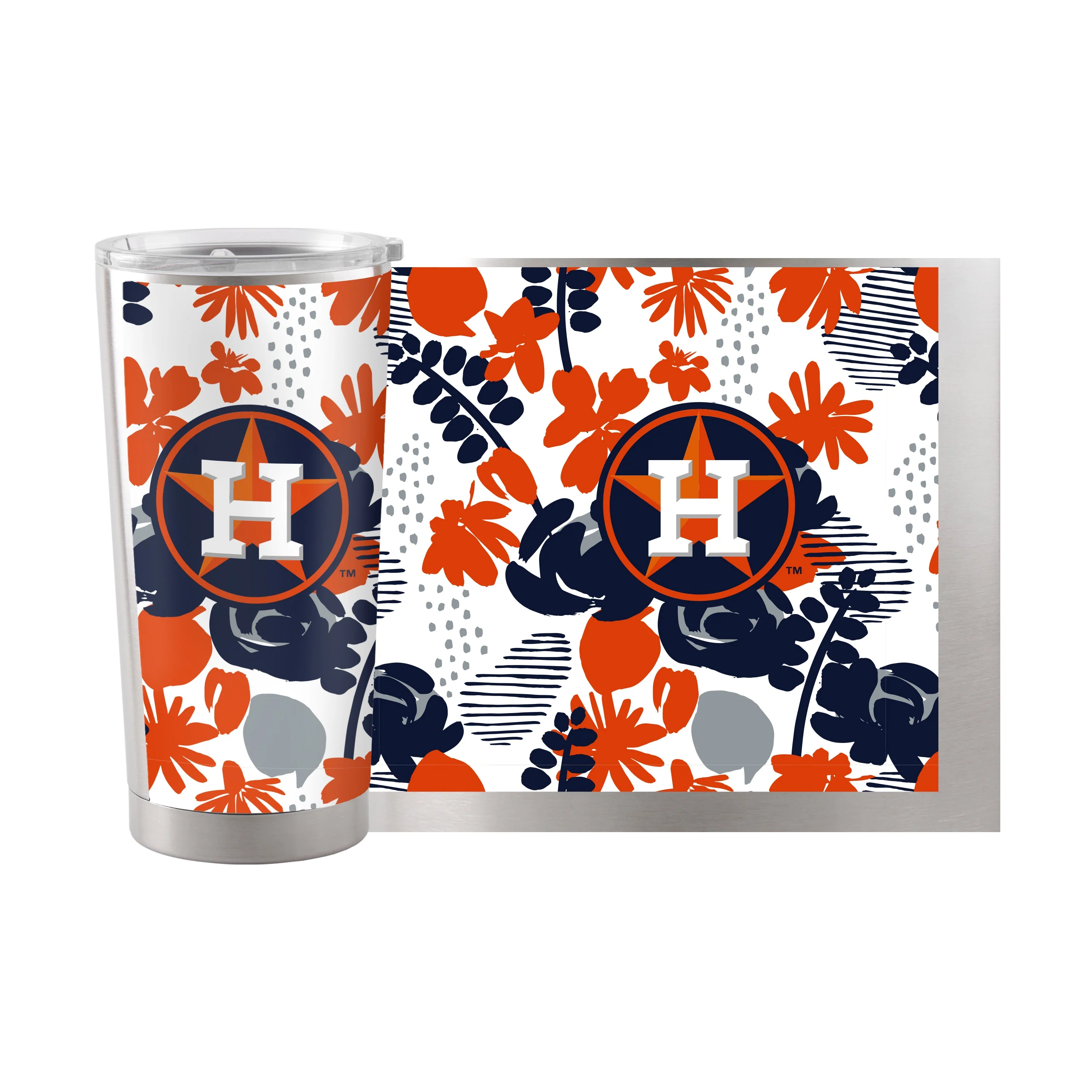 Houston Astros 20oz Floral Stainless Steel Tumbler - Image 2