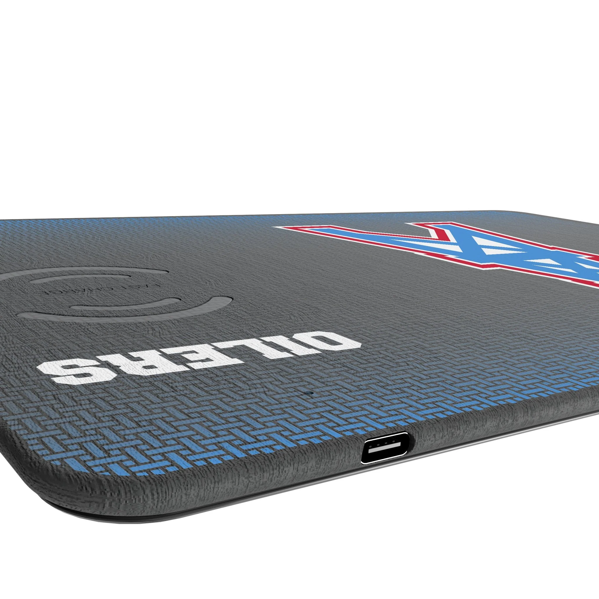 Houston Oilers Historic Collection Linen 15-Watt Wireless Charger and Mouse Pad - Image 3