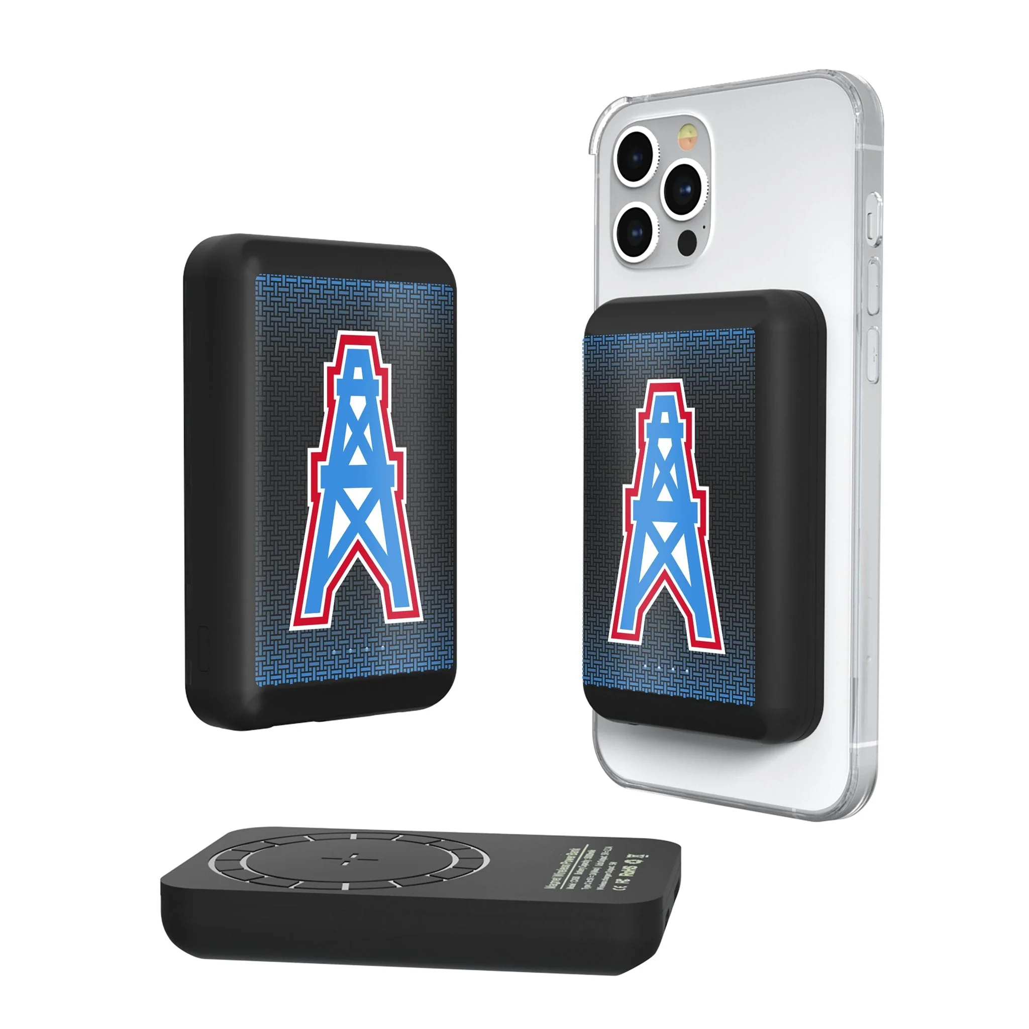 Houston Oilers Historic Collection Linen Wireless Mag Power Bank