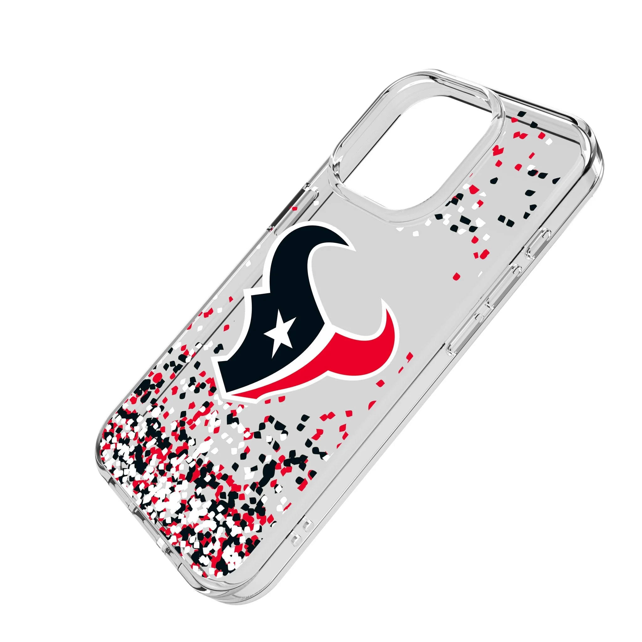 Houston Texans Confetti Clear Phone Case for Apple iPhone - Image 2