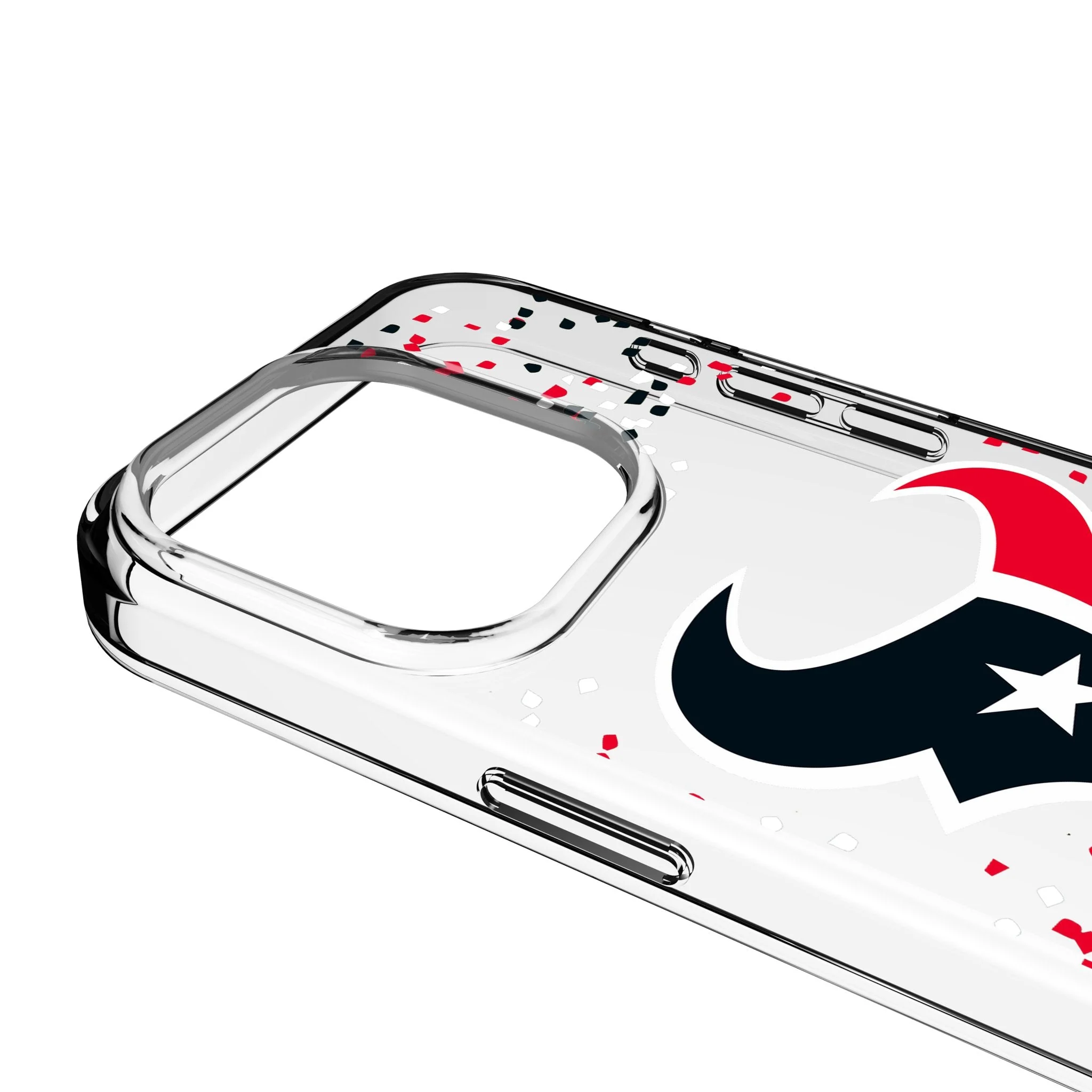 Houston Texans Confetti Clear Phone Case for Apple iPhone - Image 3