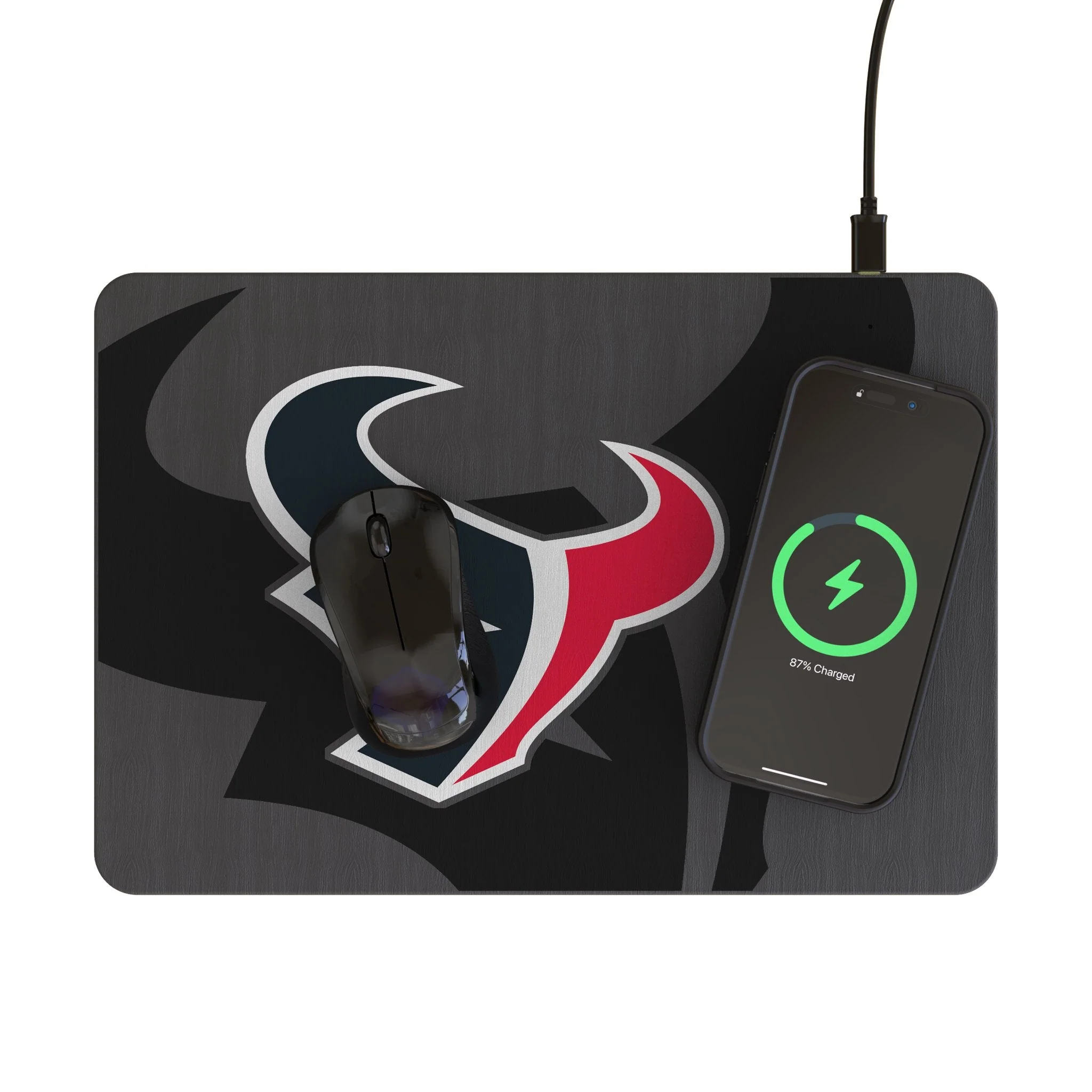 Houston Texans Monocolor Tilt 15-Watt Wireless Charger and Mouse Pad - Image 2