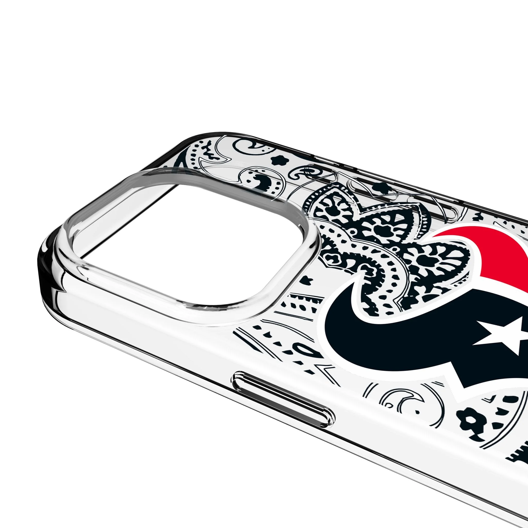 Houston Texans Paisley Clear Phone Case for Apple iPhone - Image 3