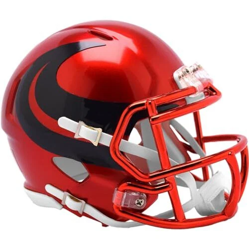 Houston Texans Red Chrome 2024 On Field Alternate Speed Mini Football Helmet - Image 2