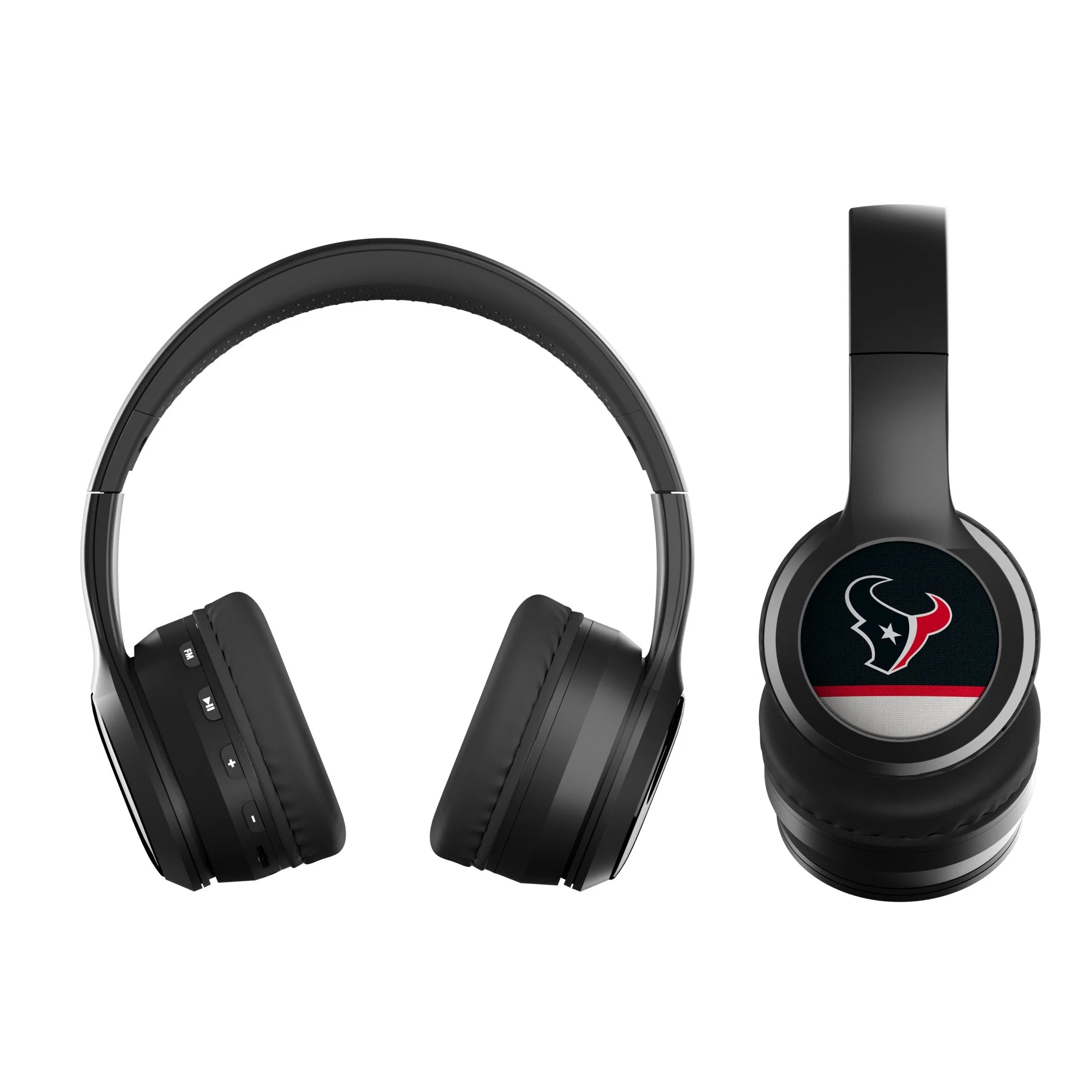 Houston Texans Stripe Wireless Over-Ear BT Headphones With Case - Image 2