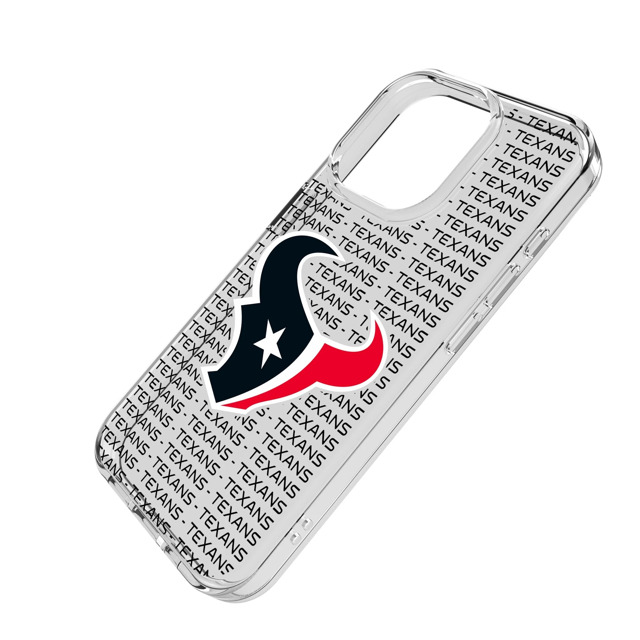 Houston Texans Text Backdrop Clear Phone Case for Apple iPhone - Image 2