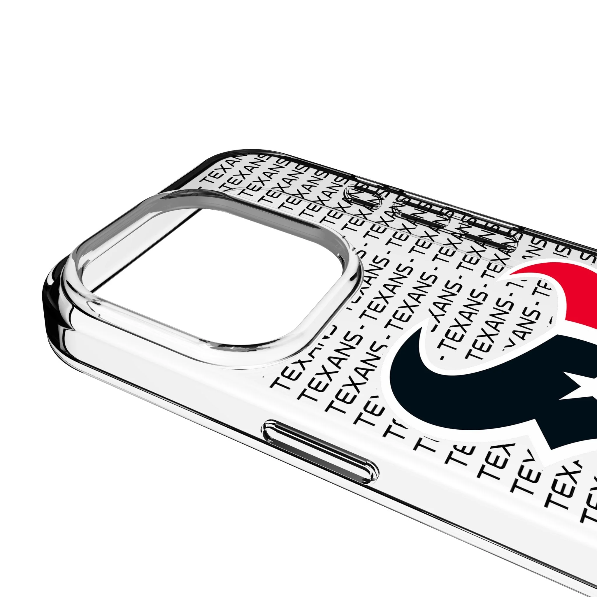 Houston Texans Text Backdrop Clear Phone Case for Apple iPhone - Image 3