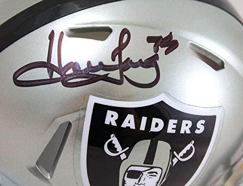 Howie Long Autographed Oakland Raiders Flash Speed Mini Helmet-Beckett W Hologram Black - Image 3