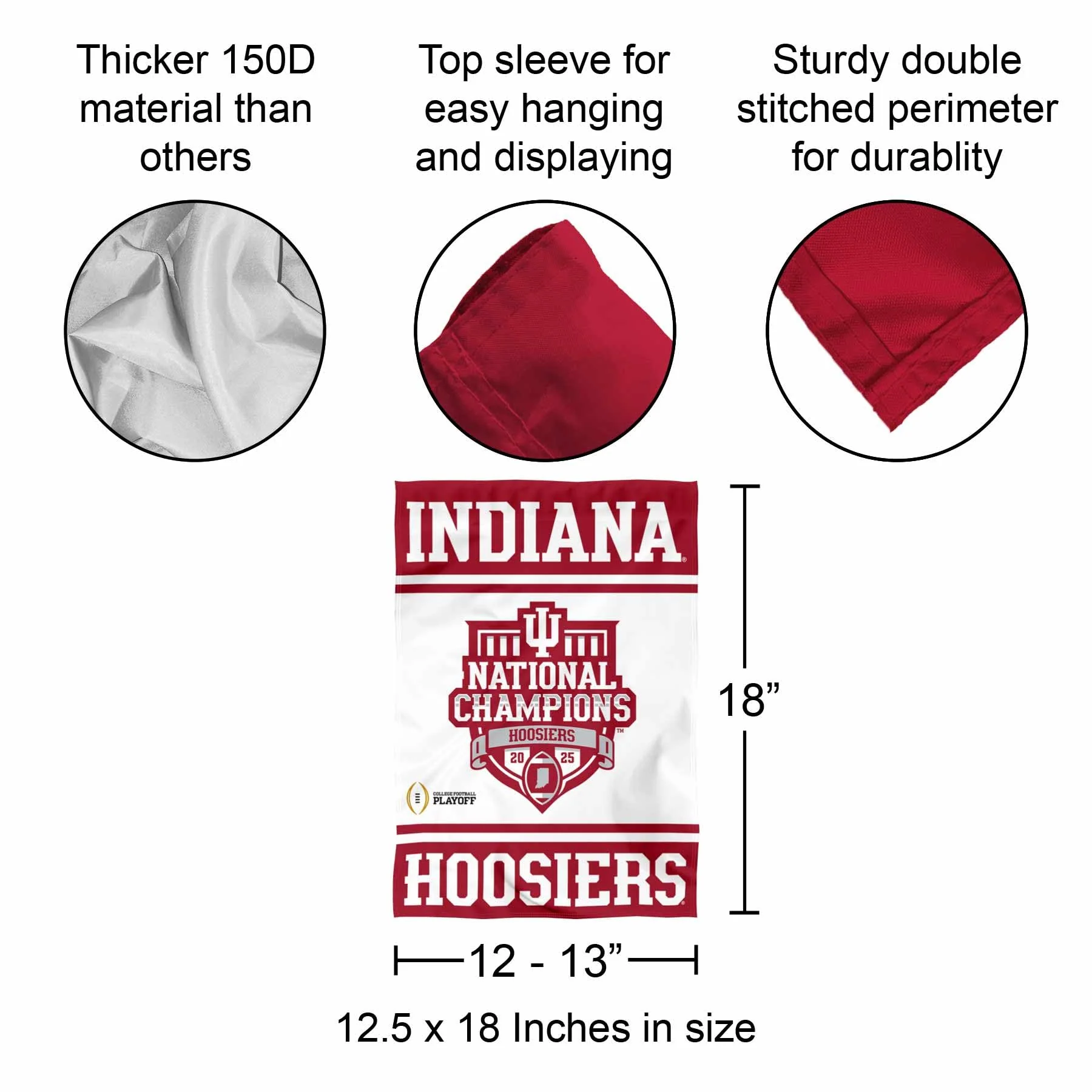 Indiana Hoosiers 2025 College Football National Champions Garden Banner Flag - Image 2