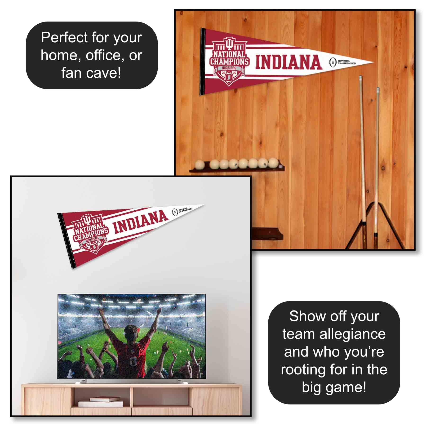 Indiana Hoosiers 2025 College Football National Champions Pennant Flag - Image 2