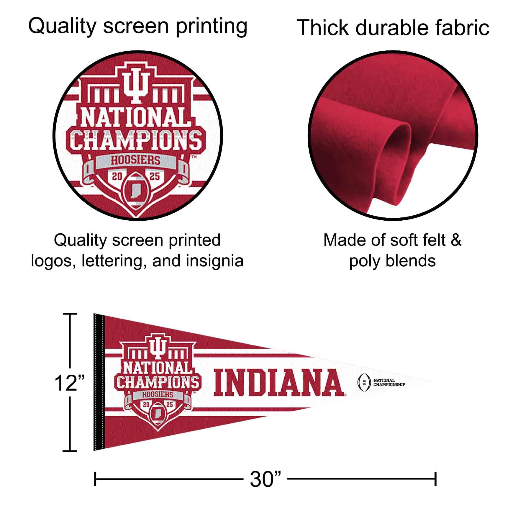 Indiana Hoosiers 2025 College Football National Champions Pennant Flag - Image 4