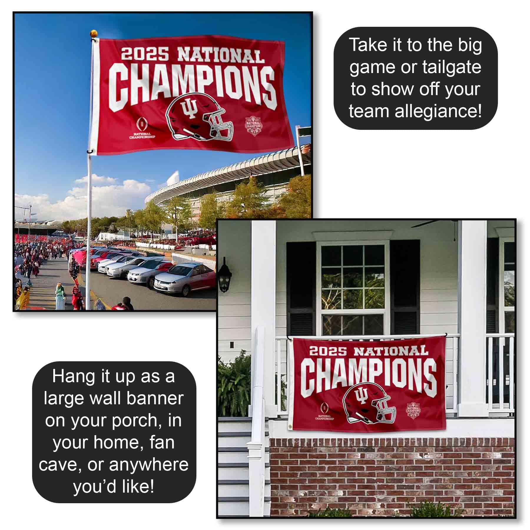 Indiana Hoosiers 2025 National Champions 3x5 Grommet Flag - Image 2