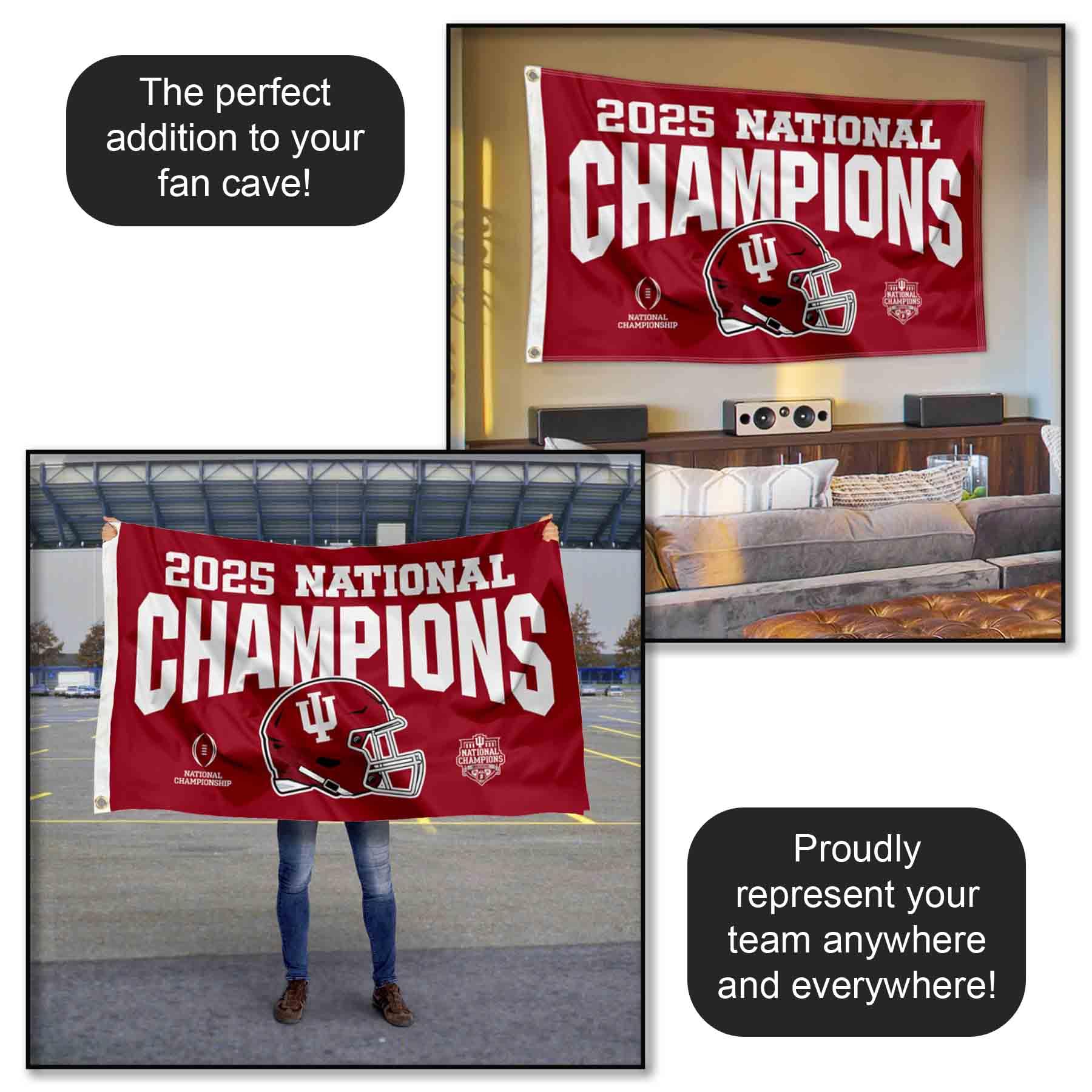 Indiana Hoosiers 2025 National Champions 3x5 Grommet Flag - Image 4