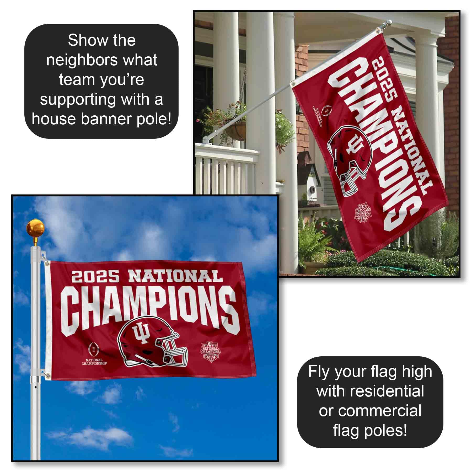Indiana Hoosiers 2025 National Champions 3x5 Grommet Flag - Image 6