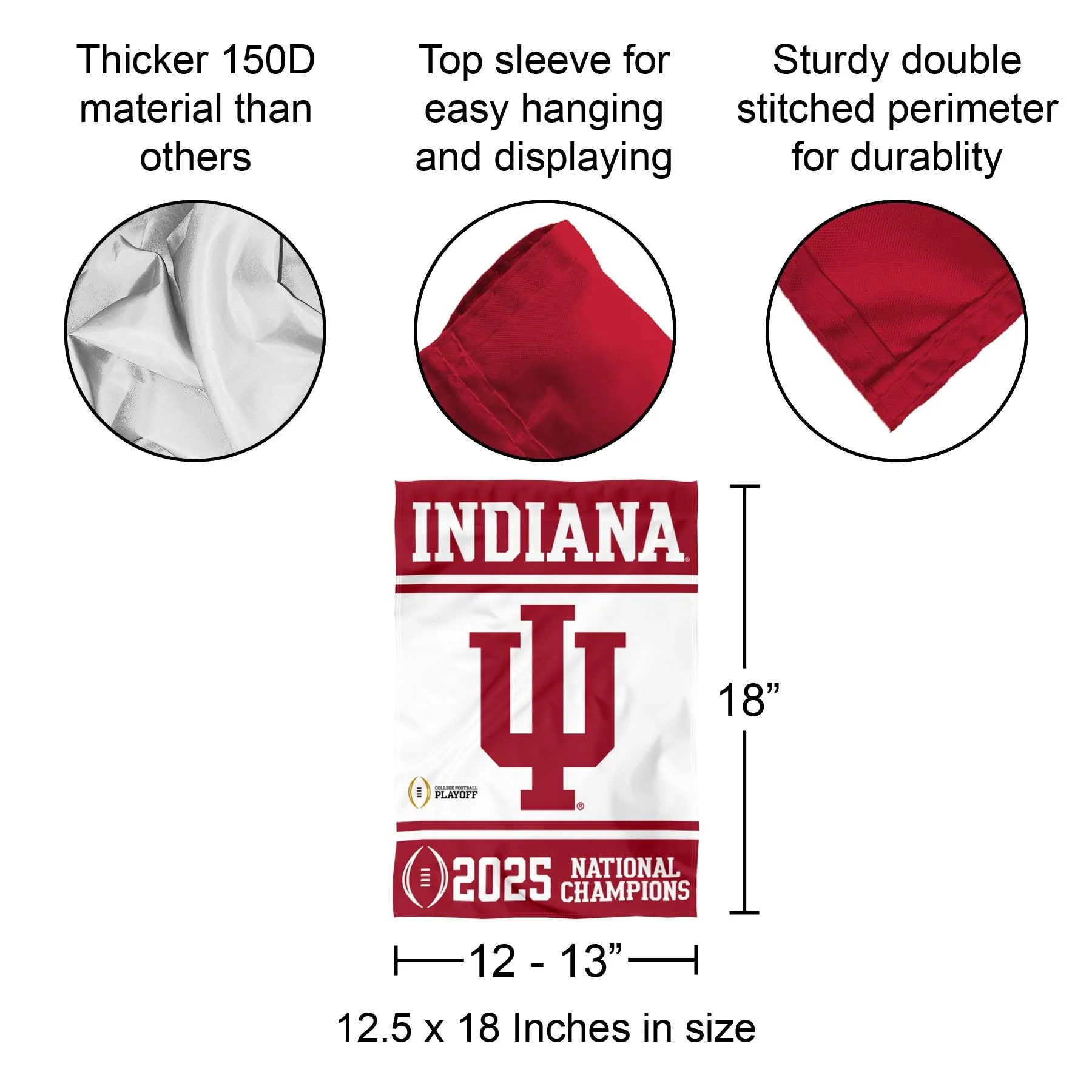 Indiana Hoosiers 2025 National Champions Garden Banner Flag - Image 3