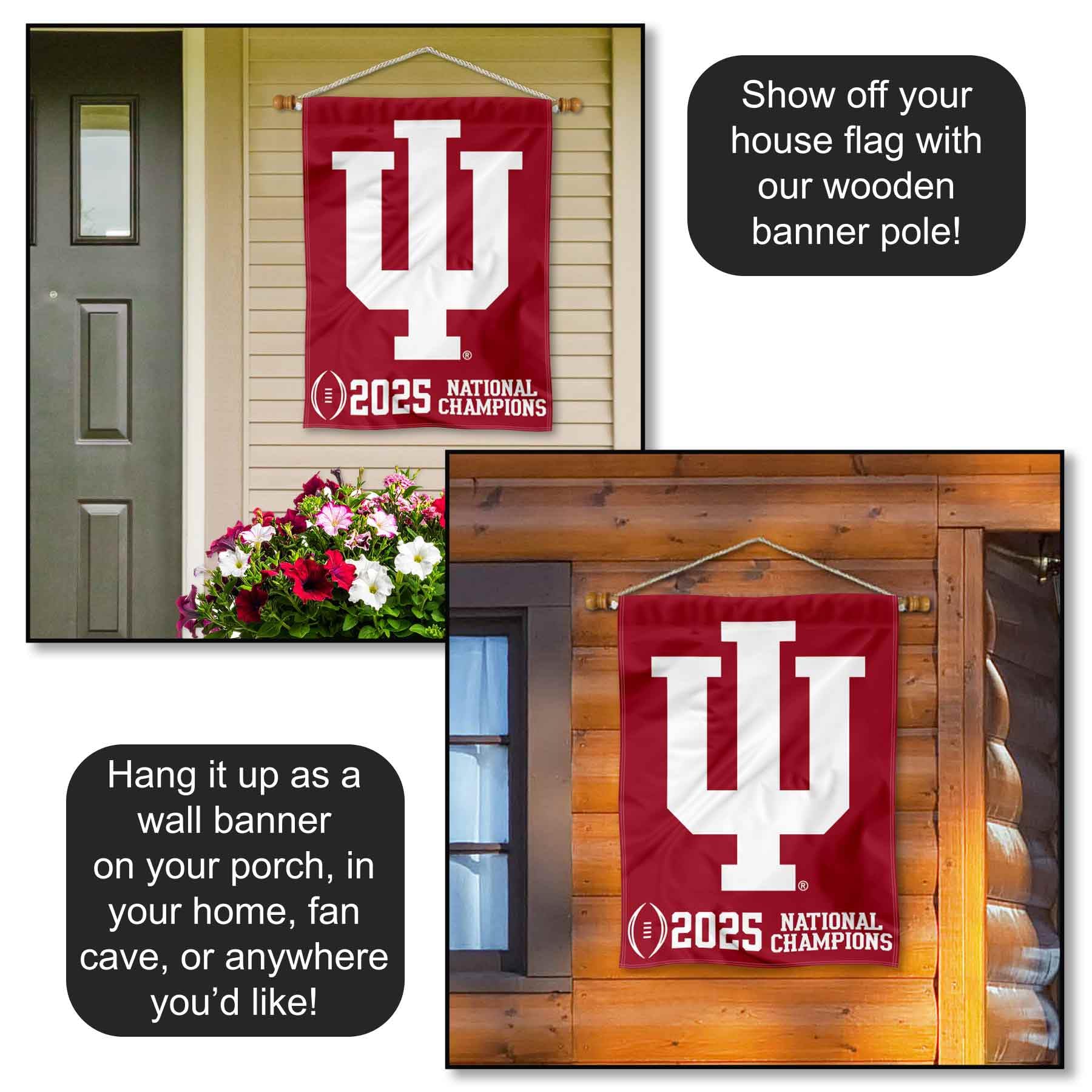 Indiana Hoosiers 2025 National Champions House Flag Banner - Image 2