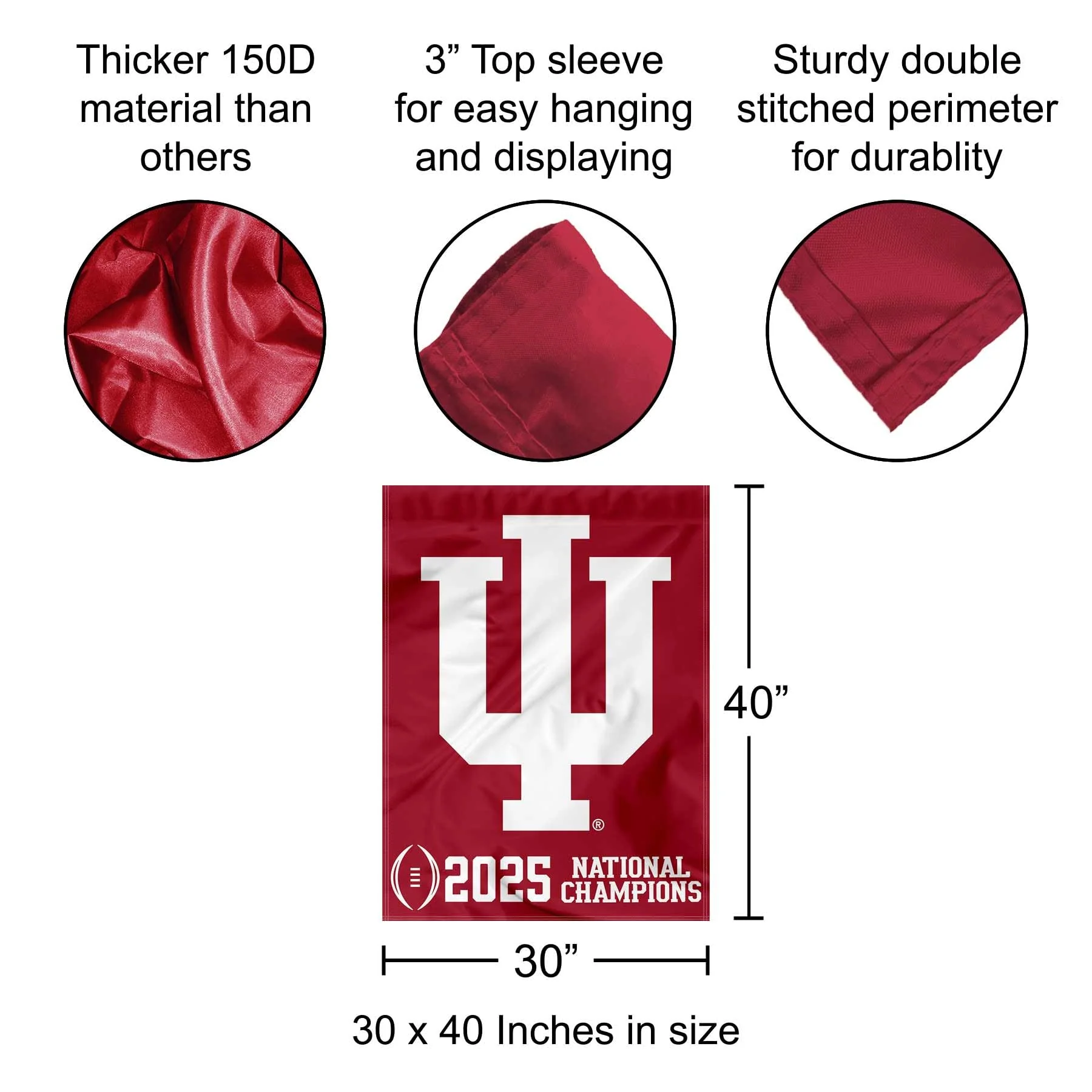 Indiana Hoosiers 2025 National Champions House Flag Banner - Image 3