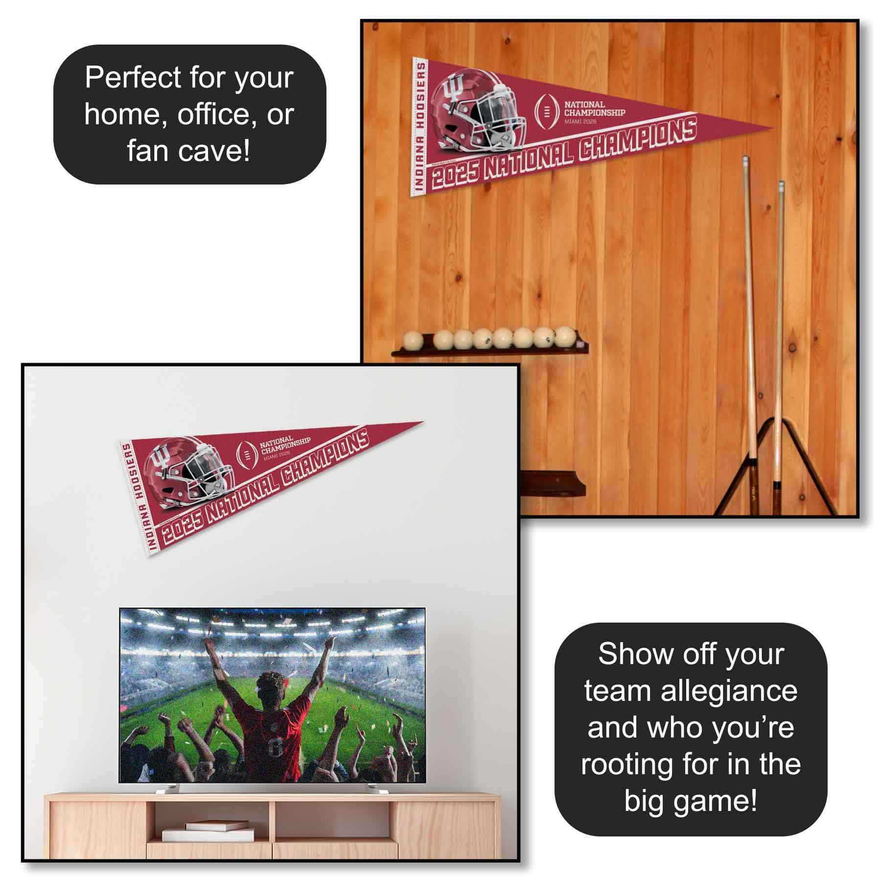 Indiana Hoosiers 2025 National Champions Pennant Banner Flag - Image 3