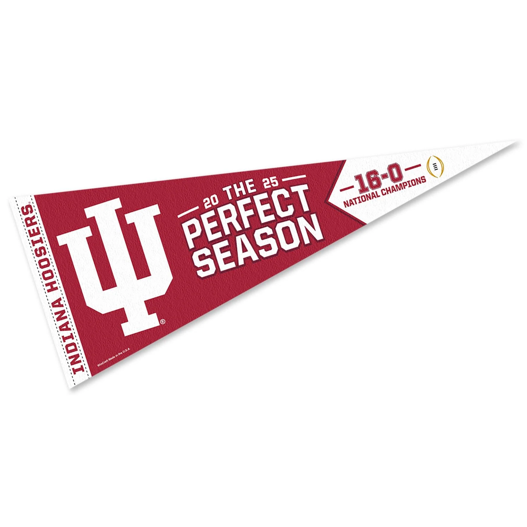 Indiana Hoosiers 2025 National Champions Perfect Season Pennant Banner Flag