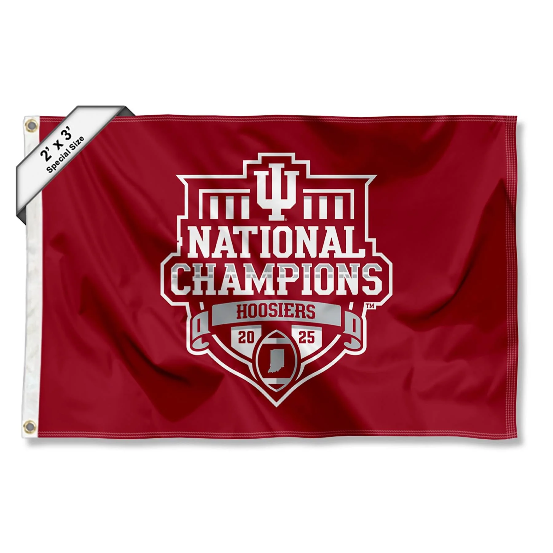 Indiana Hoosiers 2025 National Champions Small 2x3 Foot Flag - Image 4