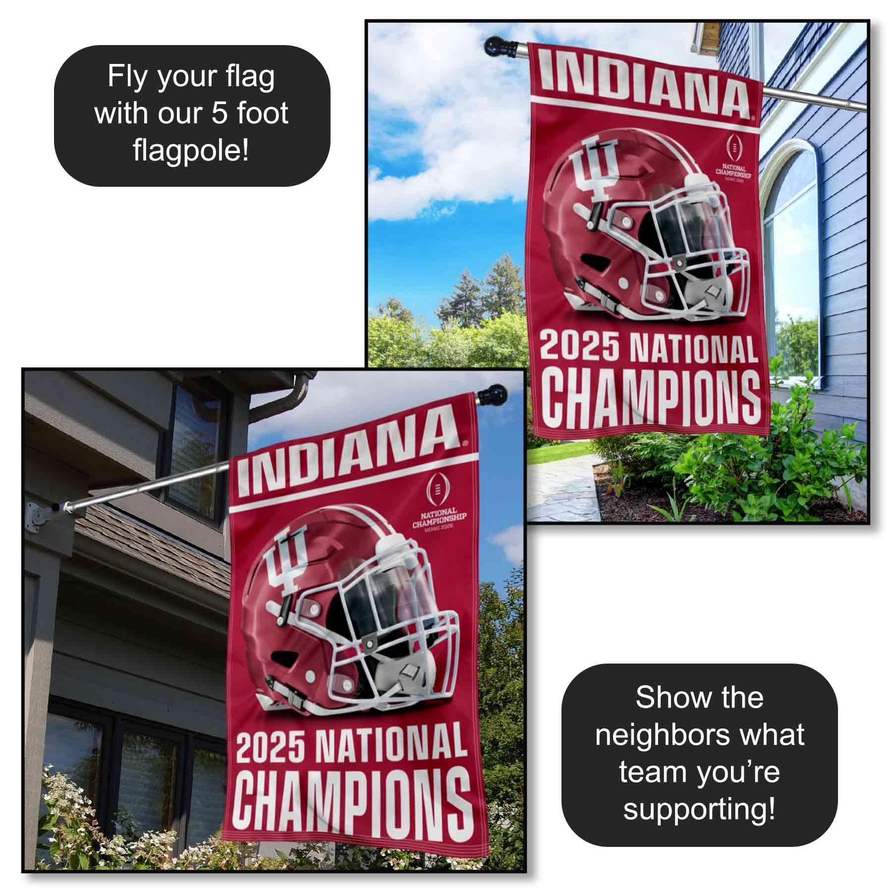 Indiana Hoosiers 2025 National Champions Top Sleeve Banner Flag - Image 3