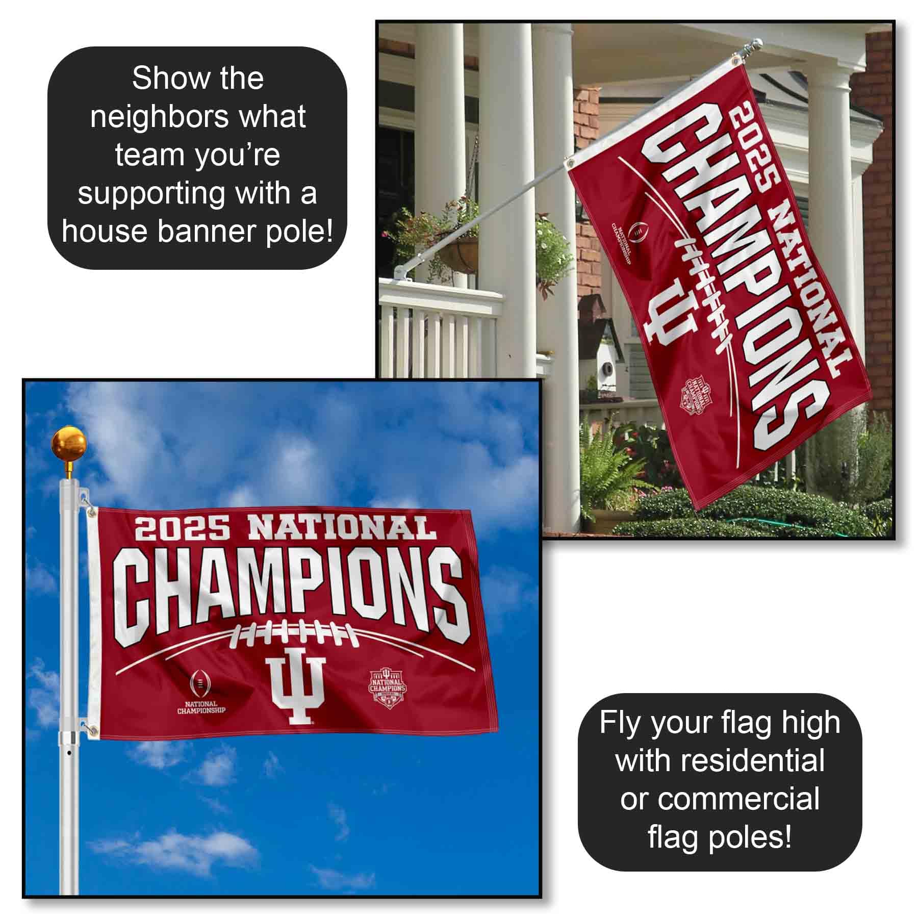 Indiana Hoosiers National Champions 2025 3x5 Grommet Flag - Image 2
