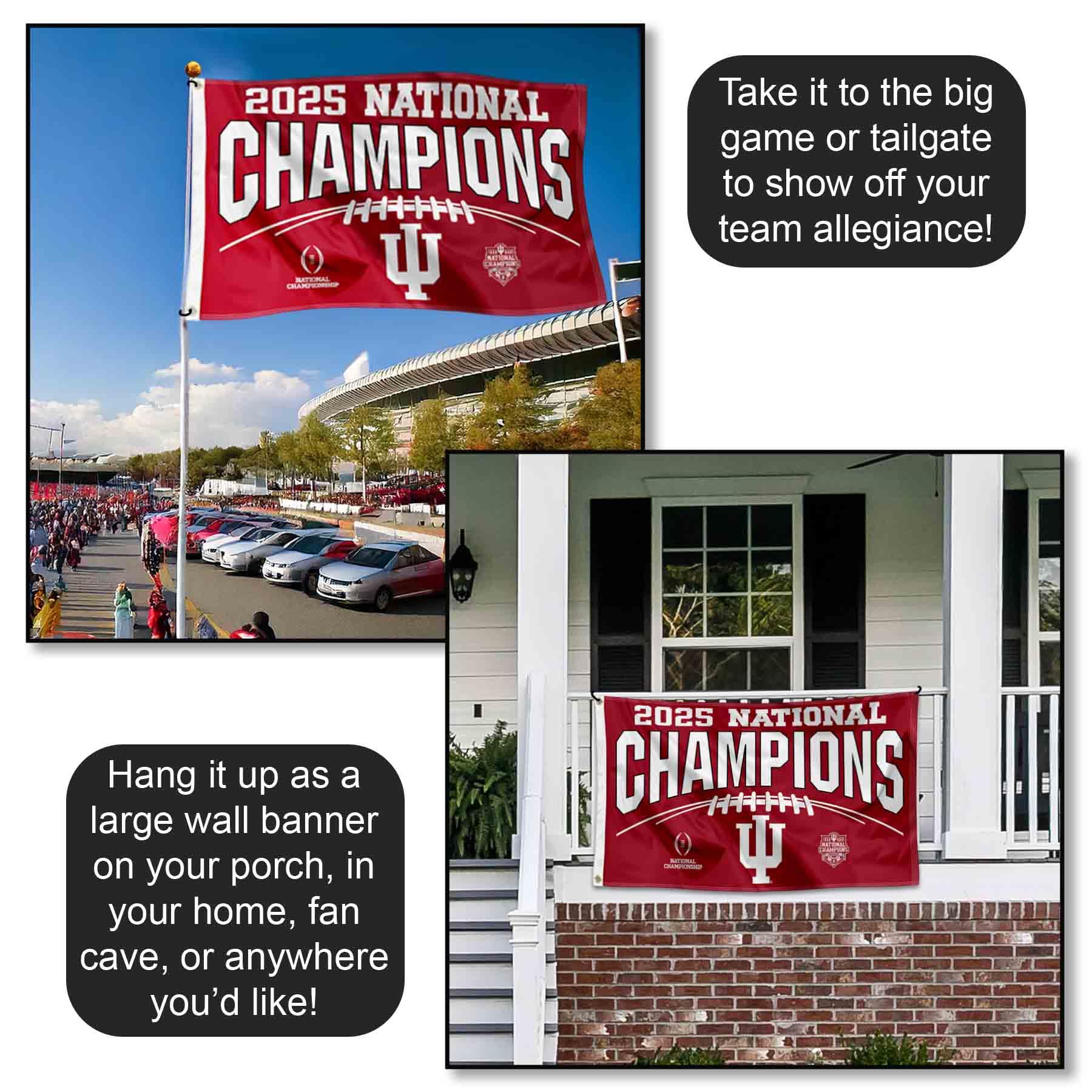 Indiana Hoosiers National Champions 2025 3x5 Grommet Flag - Image 4