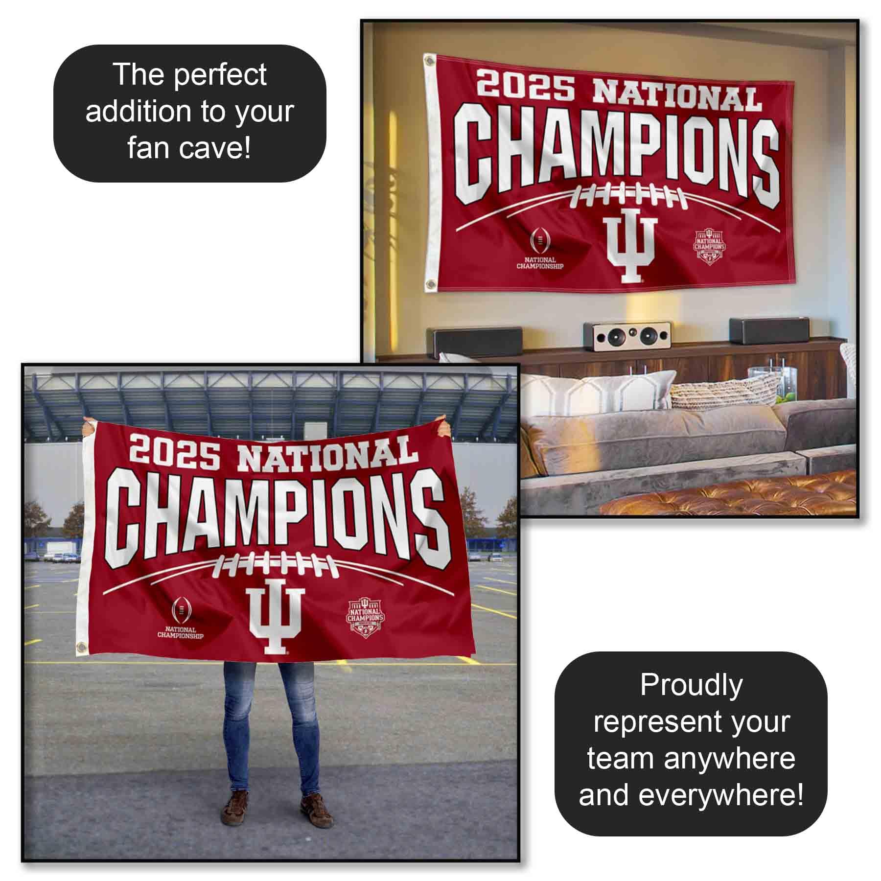 Indiana Hoosiers National Champions 2025 3x5 Grommet Flag - Image 5