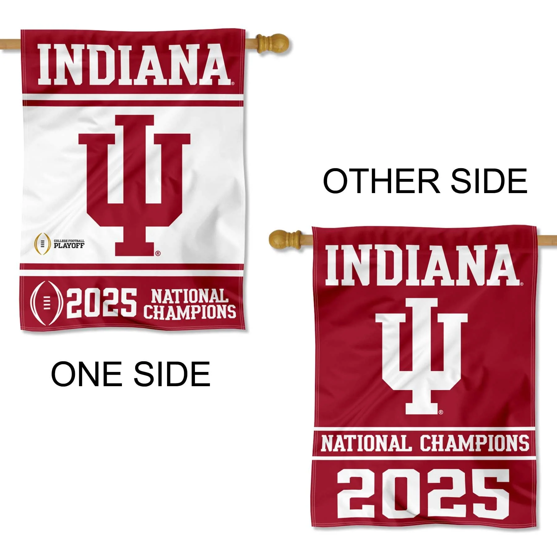 Indiana Hoosiers National Champions 2025 Double Sided House Banner Flag - Image 2